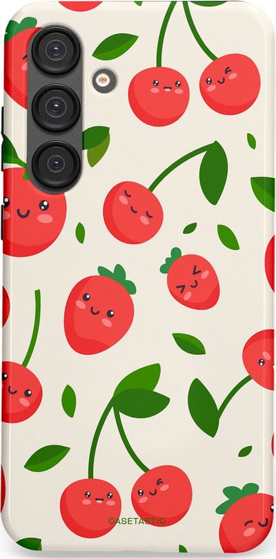 Casetastic Hoesje Geschikt voor Samsung S25 Plus - Stijlvolle Beschermende Duo-layer Case - Knappe Kers