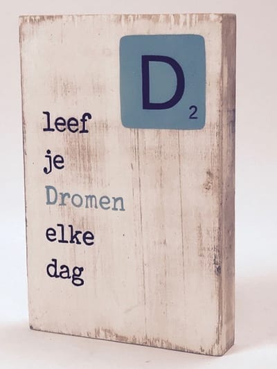 Tekstblok 10x15 2 cm dik Dromen