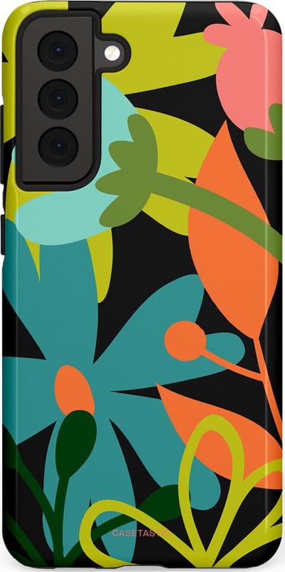 Casetastic Hoesje Geschikt voor Samsung S21 FE - Stijlvolle Beschermende Duo-layer Case - Botanisch Feest