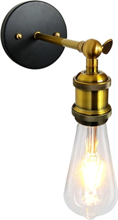 OHNO - Woonaccessoires - Celeste Wandlamp - Zwart, Goud - Tijdloos - Modern - Industrieël