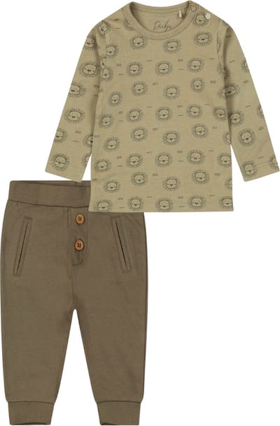 Dirkje Shirt en Broek Organic Cotton Faded Green maat 68