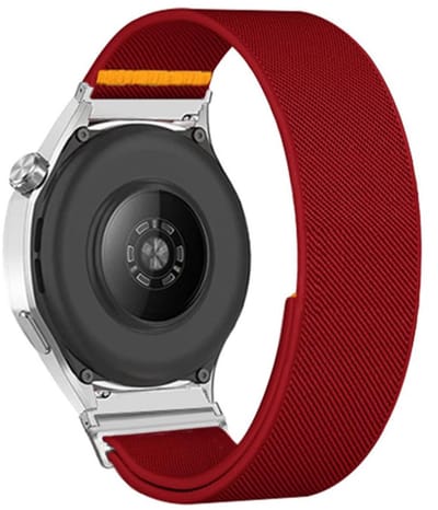 Nylon bandje - geschikt voor Garmin Vivoactive 4, Venu 3, Venu 2, Forerunner 255, Forerunner 265, Forerunner 570 (47mm) en Polar M / M2 / V3 en Grit X (PRO) - rood