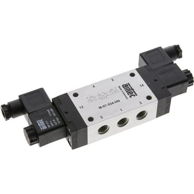 5/3 G1/4'' Middendruk Magneetventiel 24V DC 3-8bar/42-112psi Airtec