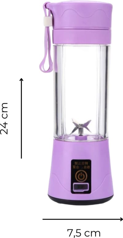 Mini Blender - Paars - Draadloos & Draagbaar - Smoothie Maker - Sapcentrifuge - Mini Juicer - Sap maker - Mini Mixer - USB Oplaadbaar - Vruchtensap - Cup - Fles - Reis - Portable