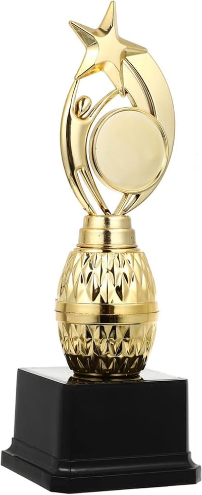 Trofee Beker - Prijzen Beker Uitreiking - Sport Competitie - Duurzaam Plastic Materiaal - 24.5 x 8 x 8 cm
