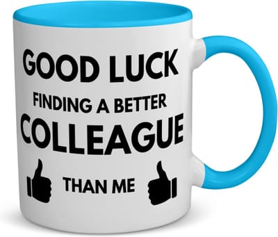 Akyol - good luck finding koffiemok - theemok - blauw - Collega - succes - werk - afscheidscadeau - verjaardagscadeau - kado - 350 ML inhoud