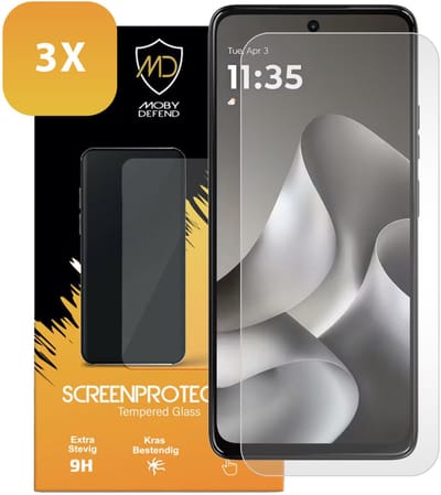 3-Pack MobyDefend Screenprotectors - Geschikt voor Motorola Moto G37 / G37 Power / G47 - Case-Friendly Screensavers - Gehard Glas