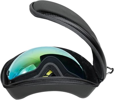 Brillenhoes - Skibril Beschermhoes - Veilig Opbergen - Met Karabijnhaak - 21.5 cm - Zwart