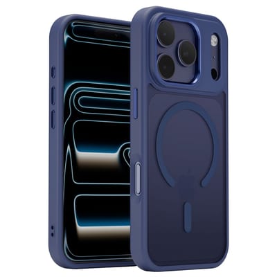 Hoesje Geschikt voor iPhone 17 Pro - Donker blauw - Geschikt voor MagSafe – Slank, Sterk en Shock proof