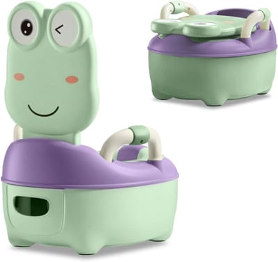 Kinderpotje - Babytoilet trainer - Zindelijkheidstraining - Uniek kikkerdesign - 40 kg draagvermogen - Groen
