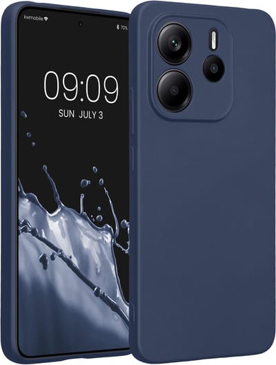 kwmobile metallic telefoonhoesje van TPU - geschikt voor Xiaomi Redmi Note 14 4G - Flexible case voor smartphone - In metallic blauw
