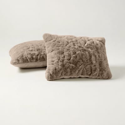 Y-NOT Cloud Kussenslopen Set - Pom Pom Fur Taupe - 60x70 cm - 2-pack - Zachte Kussenhoezen voor Comfortabele Nachtrust