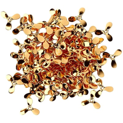 100 stuks Visserij Propellerblad Set 3 Bladen Vliegvis Lokaas Sequins Metalen Propeller Aas Accessoires goud