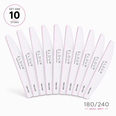 Eldur® Professionele Nagelvijl 10pcs - Moon #180/240 - Nagelverzorging - Top Kwaliteit