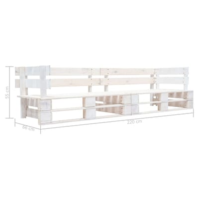 vidaXL - Tuinbank - 2-zits - pallet - hout - wit