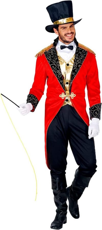 Carnavalskostuum Circusdirecteur voor Heren - Complete Showman Outfit met Hoed en Zweep