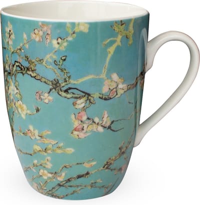 Porseleinen mok, Amandelbloesem, Vincent van Gogh - Groenblauw