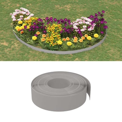 vidaXL - Tuinranden - 3 - st - 10 - m - 15 - cm - polyetheen - grijs