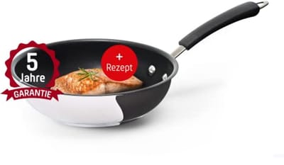 20 cm Gecoate Roestvrijstalen Braadpan voor Gas, Keramisch, Elektrisch en Inductie