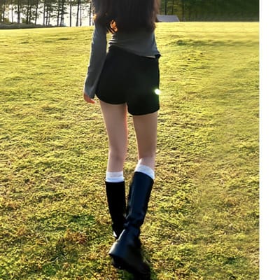 Draag Zwarte Shorts voor de Zomer voor Dames In Lente en Zomer Laarzen voor Nieuwe Kleine A-lijn Slanke Hot Girl Leggings XL