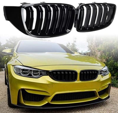 BukkitBow - Grill / Nieren geschikt voor BMW 4 Serie (F32/F33/F36/F80 M3/F82 M4 Coupe / Grandcoupe & Cabrio) - M Performance Look Nieren - Hoogglans Zwart