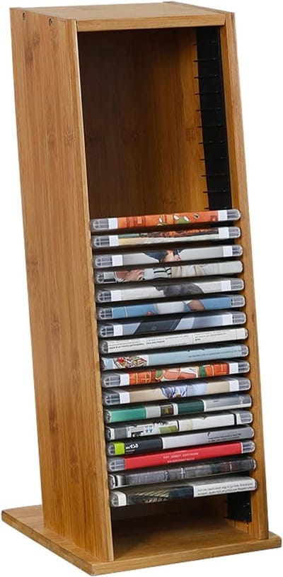 CD DVD Opbergrek - Platenhouder - Muziek Opslaan - Veilige Kaartsleuven - Compact Formaat - Naturel