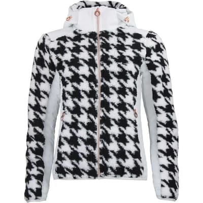 Dames hoodie met rits van twee materialen met borstbadge Peak Mountain