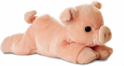 Aurora Varken knuffel - pluche big - knuffeldier - roze - 20 cm - boerderij knuffel