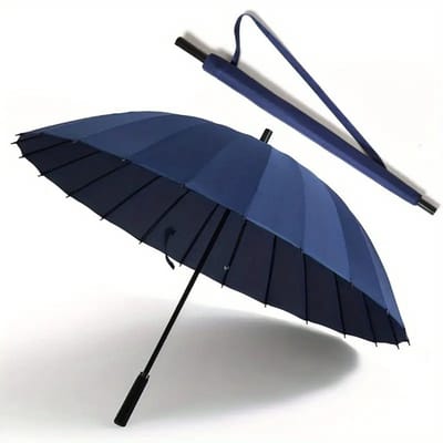 Nivard Moderne Golf Paraplu - Stormparaplu - Opvouwbaar - Windproof - Stormproef - UV Bescherming - Umbrella - Draagbaar - Donker Blauw