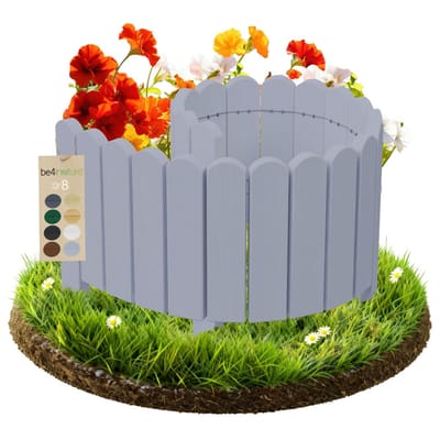 be4nature Flexibele Rolboarder hout 100 x 20 cm Zilver Geïmpregneerde Borderrand tuin Tuinafscheiding Gazonafscheiding