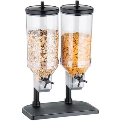 GGM Gastro Cerealienspender Duo - FRESH+EASY - 2 Kunststoffbehälter - 2x 4,5 Liter - Edelstahlständer