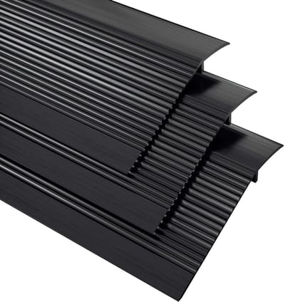Aluminium Overgangsdrempelstrips - Drempelhelling Deuren - Vloeroneffenheden Verhelpen - Zware Aluminiumlegering - 3 stuks 91 cm - Zwart