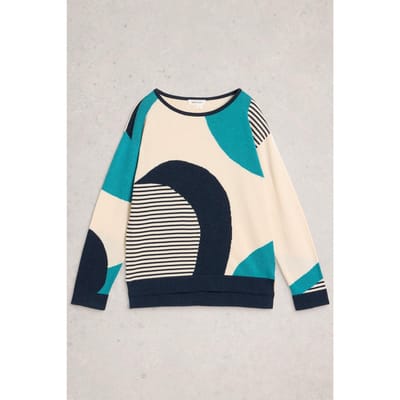 White Stuff Ophia Abstract Jumper Ivory Multi Taglia: 10 | Maglioni a maglia Outlet | Donna | Bianco