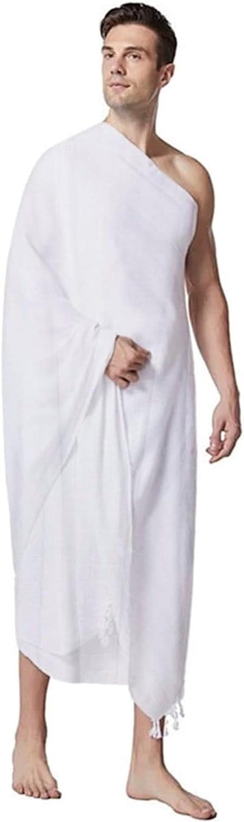 2-delige Ihram kleding voor moslim mannen en jongens, ideaal voor de Hadj, Ramadan en gebed, traditionele shawl en Jubba Thobe
