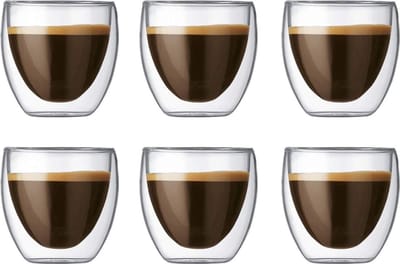 Majestix Dubbelwandige Glazen - Set van 6 glazen - 250 ML - Isolerende Thermoglazen - Latte Macchiato - Cappuccino - Espresso - Koffie - Thee - Koude dranken