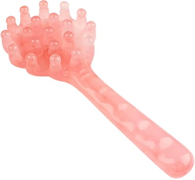 Schelpvormige Hoofdmassage Kam – Lange Handgreep Hars Massage Kam voor Hoofdmassage, Scalp Massager, Meridian Schrapen en Ontspannende Huidmassage - Roze