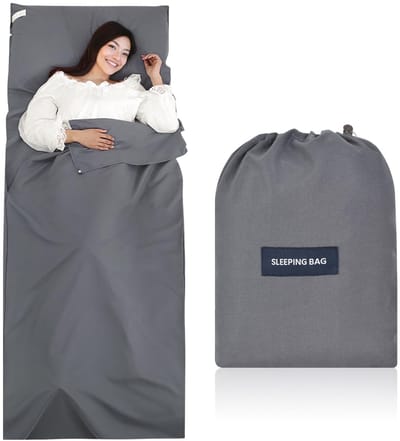 Dailygoods- Slaapzak 220 x 90 cm - Ultralichte Reisslaapzak - Compacte Slaapzak - Microvezel - Kussenvak - Opvouwbaar 26 x 21 x 1,5 cm - Reislaken