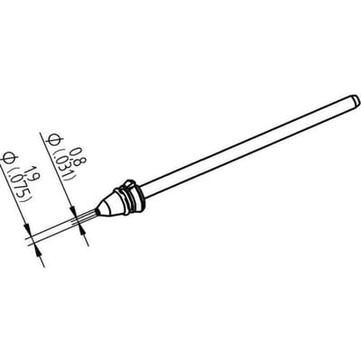 Ersa 0742ED0819H/SB Desoldeerpunt Conisch Grootte soldeerpunt 1.9 mm Lengte soldeerpunt: 79.25 mm Inhoud: 1 stuk(s)