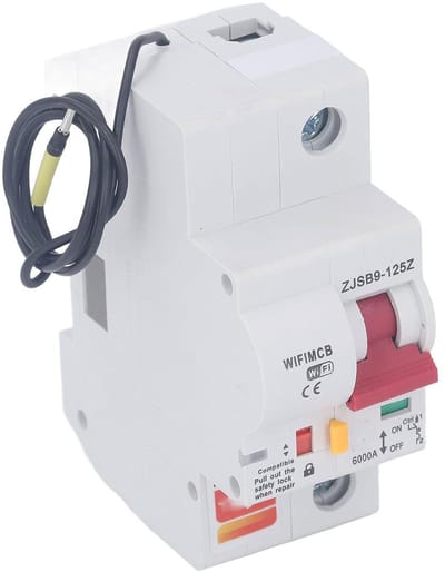 Slimme Installatieautomaat - WIFI Schakelaar - Huis Automatisering - 6000V Overspanningsbeveiliging - 80A - Grijs