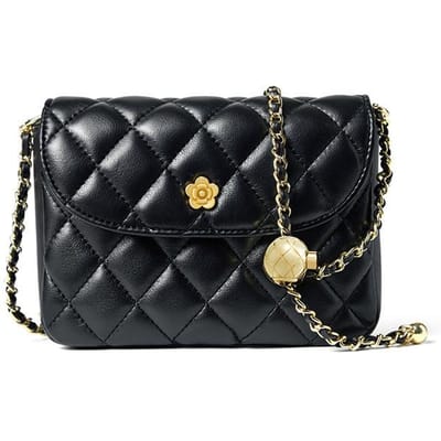 Koeienhuid Diamant Tas Nieuwe Stijl voor Vrouwen Dames Crossbody Tas Dames Echt Leer Schoudertas Ketting Tas Dames Stijl black