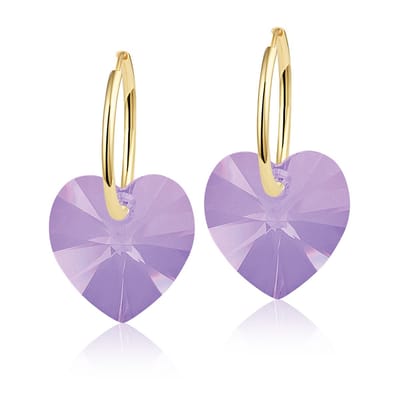 Montebello Oorbellen Alicia HG114 - Swarovski Hart - 925 Zilver Verguld - Ø14mm - 24mm