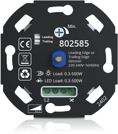 LED Dimmer 0,3-500W LED 220-240V - Fase Af- en Aansnijding - Universeel