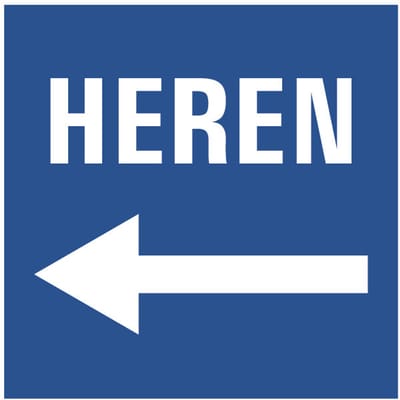 WC deur sticker heren links 100 x 100 mm
