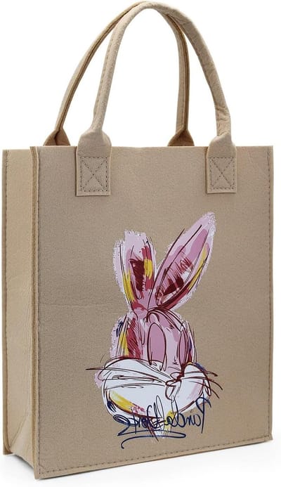 Verdikte vilten tote bag dameshandtas 30 x 26 x 10 cm herbruikbare boodschappentas met cartoonpatroon