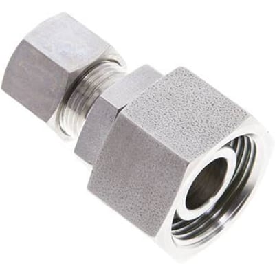 12S & 20S RVS Rechte Knelfitting Draaidoorvoer 250bar FKM O-ring en Afdichtconus ISO 8434-1