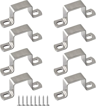 U-vormige slanghouder 40x40mm - 8 stuks - RVS buisbeugels met zelftappende schroeven voor stevige bevestiging en duurzaamheid