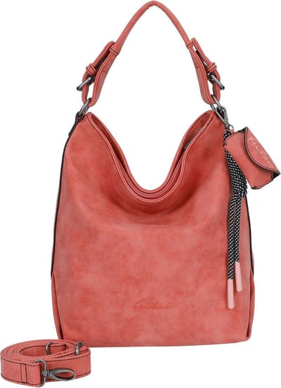 Fritzi aus Preußen Schoudertas Bitzi01 Jive Hobo Bag Warm Mandarin Koraalrood