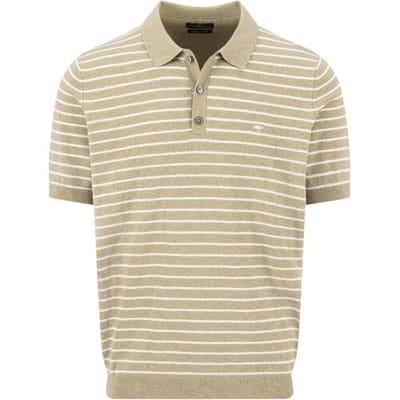 Fynch-Hatton Polo Striped Cotton Linnen Pistache / male