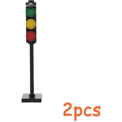 MOC Feux de Circulation Urbains Panneaux de Signalisation Routière Barricade Feu de Signalisation Limitation de Vitesse BÂTIS-LE TOI-MÊME Scène de Briques de Construction Minifigurines de Construction Accessoires