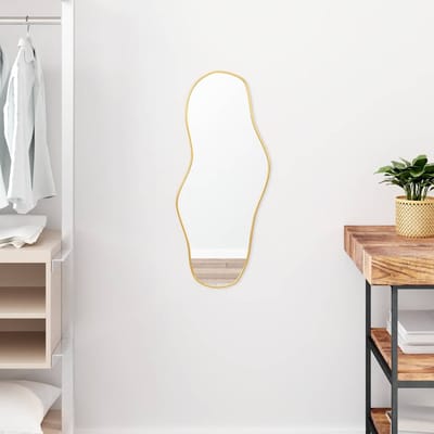 vidaXL - Wandspiegel - 70x30 - cm - goudkleurig